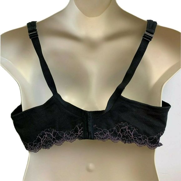 Lane Bryant Cacique Womens Bra Cotton Lace Full Coverage Plus Size 40F Black - Picture 6 of 6